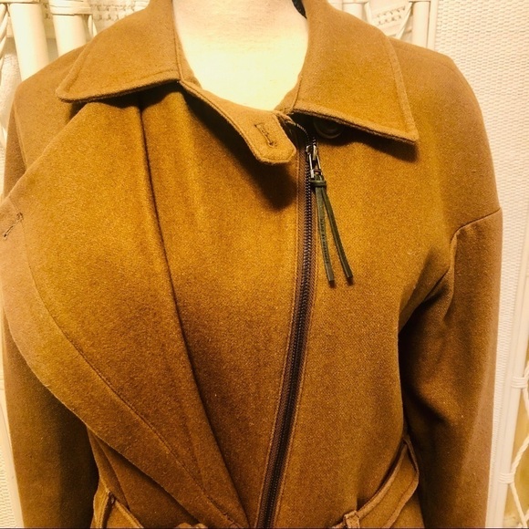 Vintage Wool Blend Trench Coat: Pecan Brown Belted Euro Style, Size Medium - Picture 2 of 16